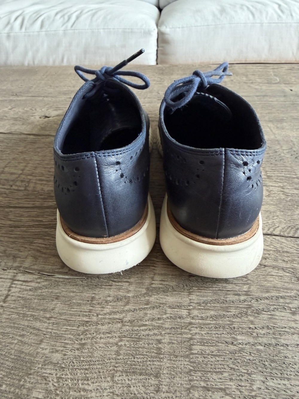 Cole Haan ZeroGrand Wingtip Oxford Navy Leather Shoes Men’s 7.5M - Picture 7 of 15